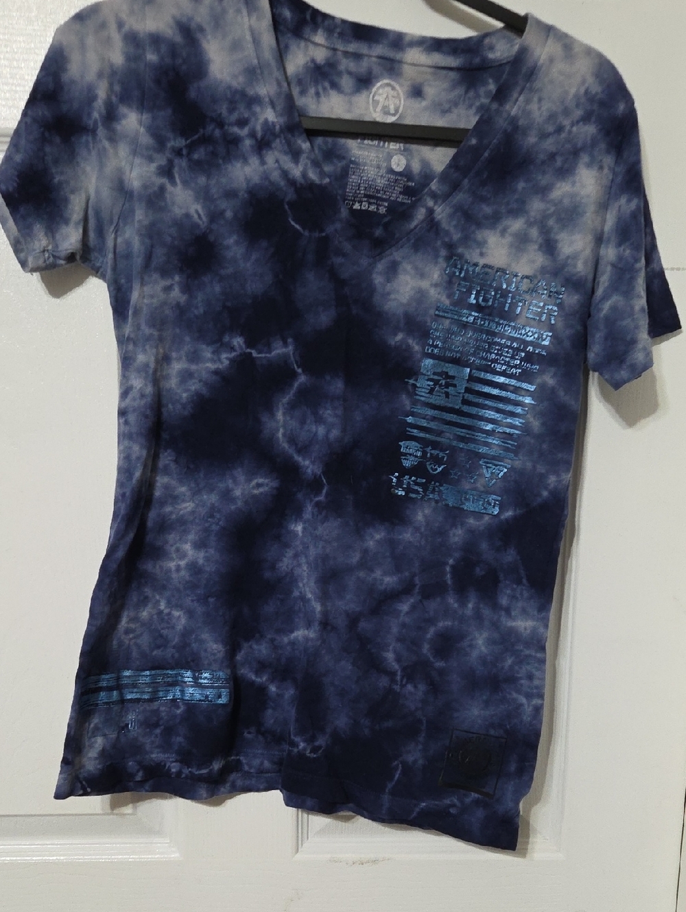 American Fighter Tye-Dyed Cotton Blend Short Sleeve T Shirt S/P